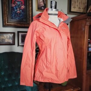 Marmot PreCip Eco NanoPro Waterproof Rain Jacket Grapefruit Hooded Women's S/P
